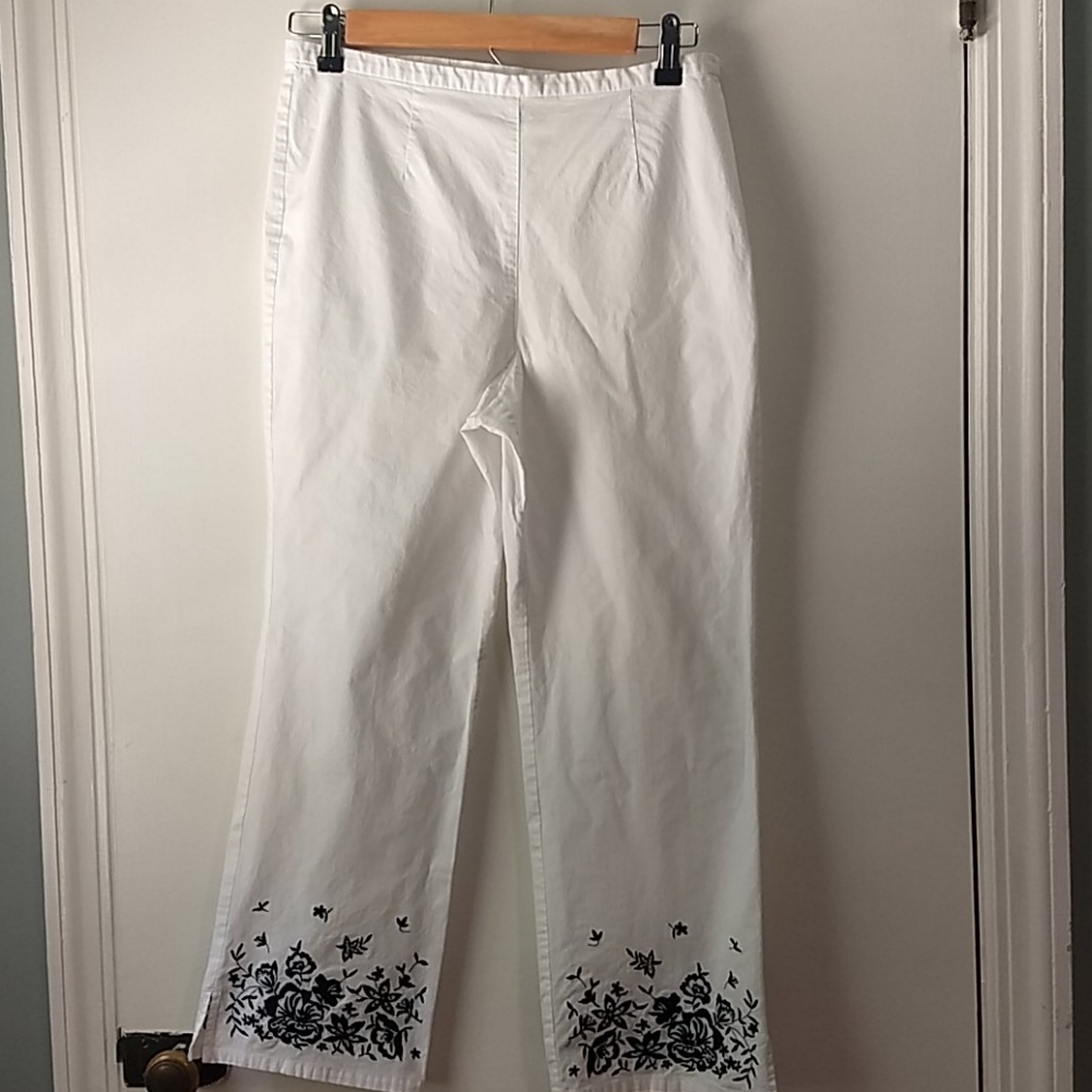 Susan Bristol Cotton Stretch White Pants